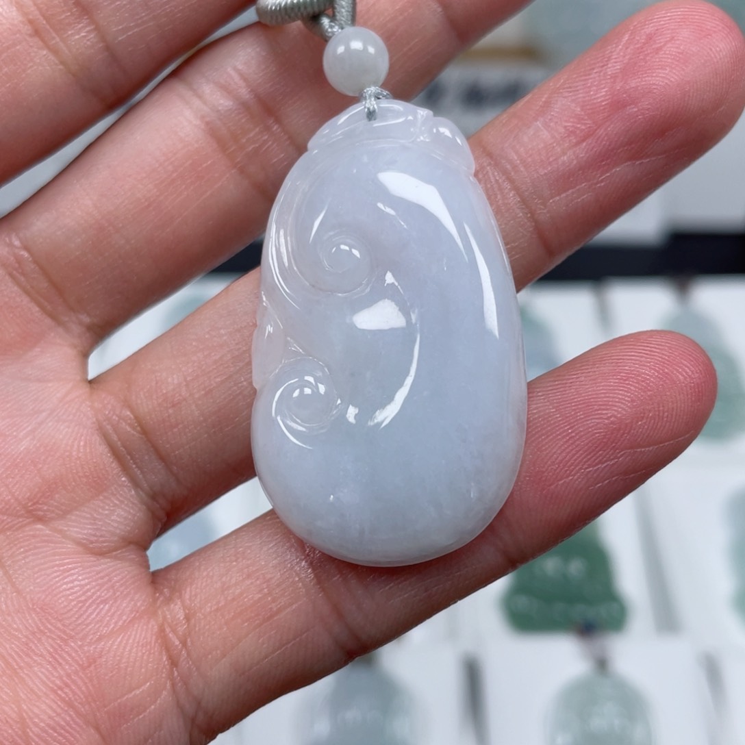 翡翠颈饰未镶嵌天然翡翠A货如意F3号