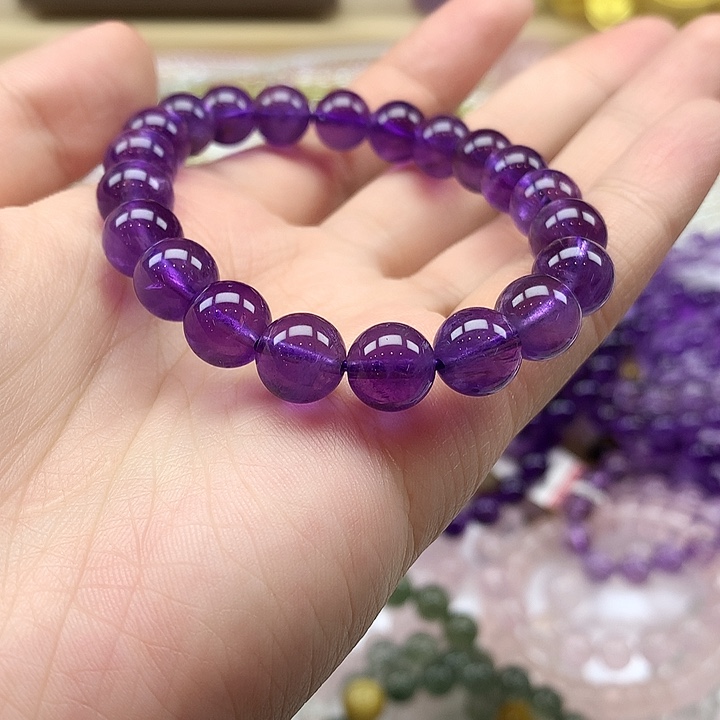 水晶手串未镶嵌乌拉圭紫水晶