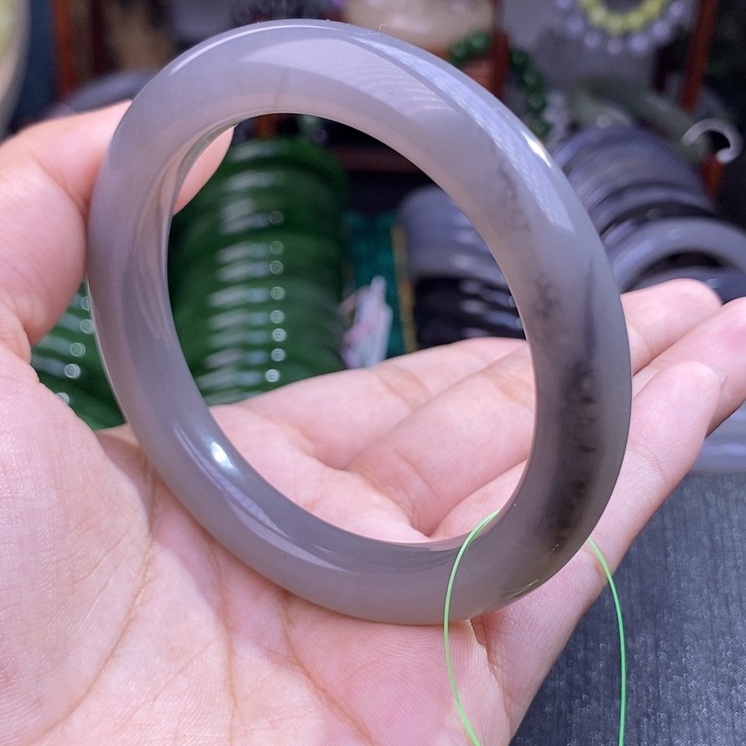 和田玉福利价清货烟紫56.7手镯未镶嵌