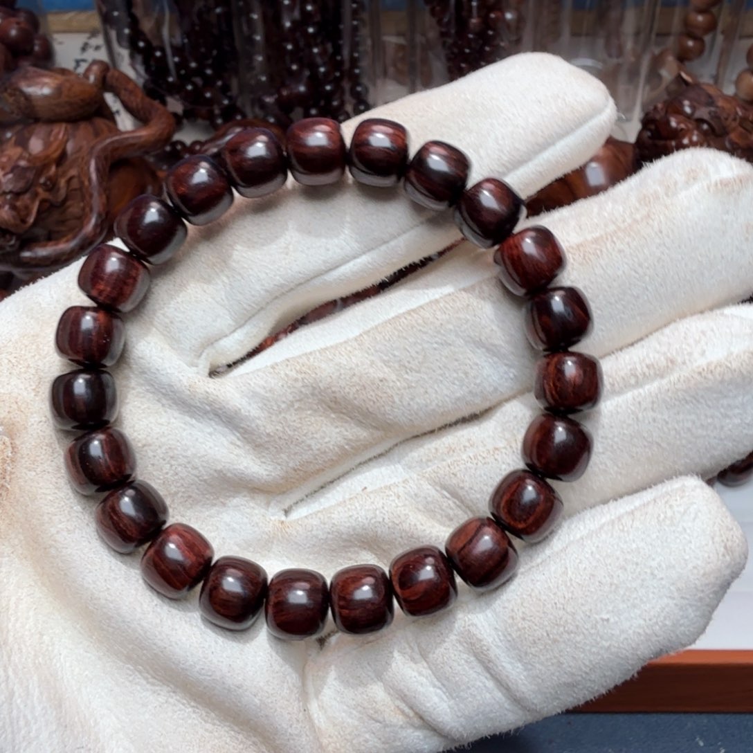 黄花梨/降香黄檀手串/手链海南黄花梨精工8✖️9紫褐色老油梨