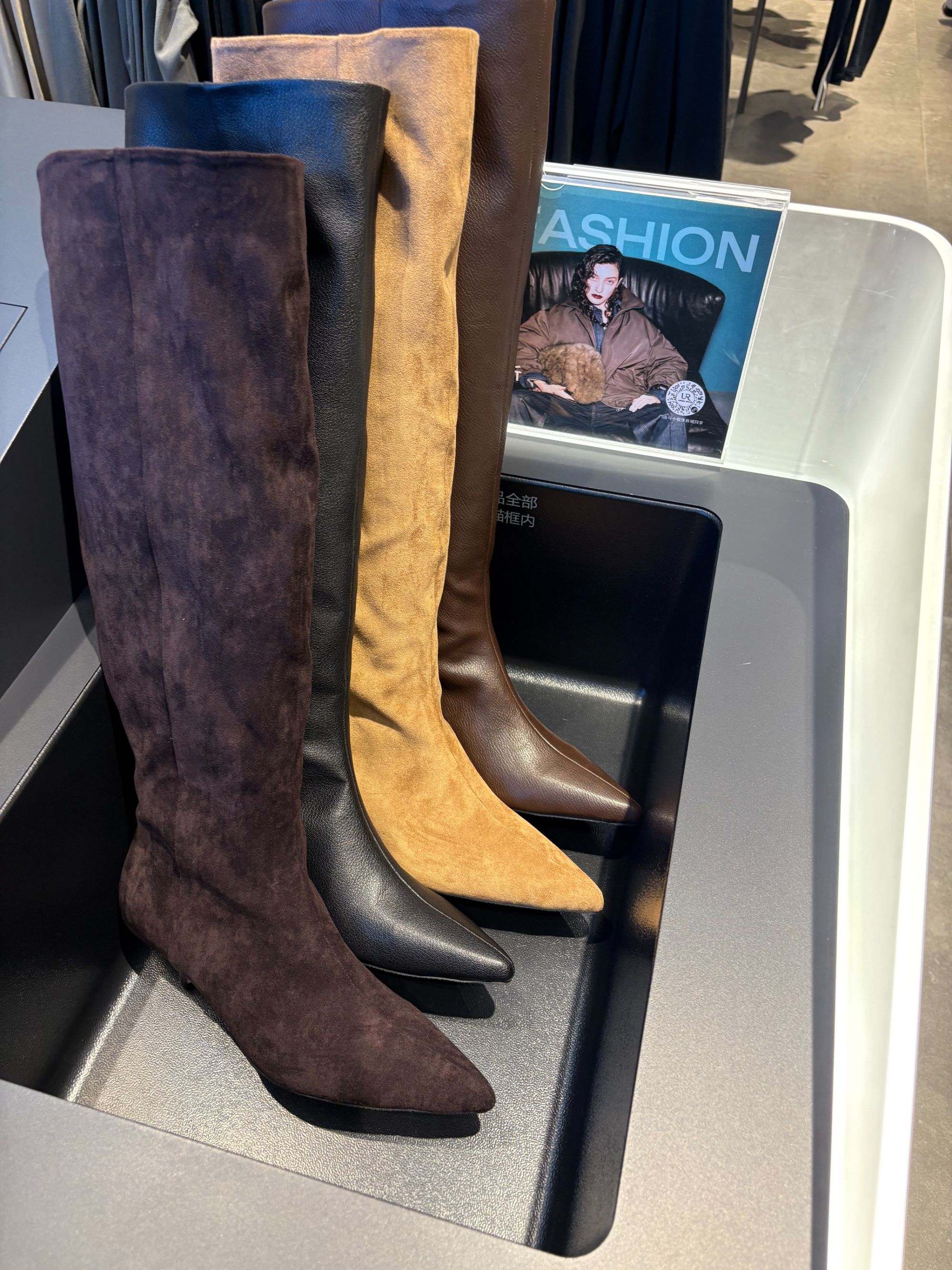 【shuge】高定版~尖头及膝靴长筒时装靴秋冬百搭极简/3cm