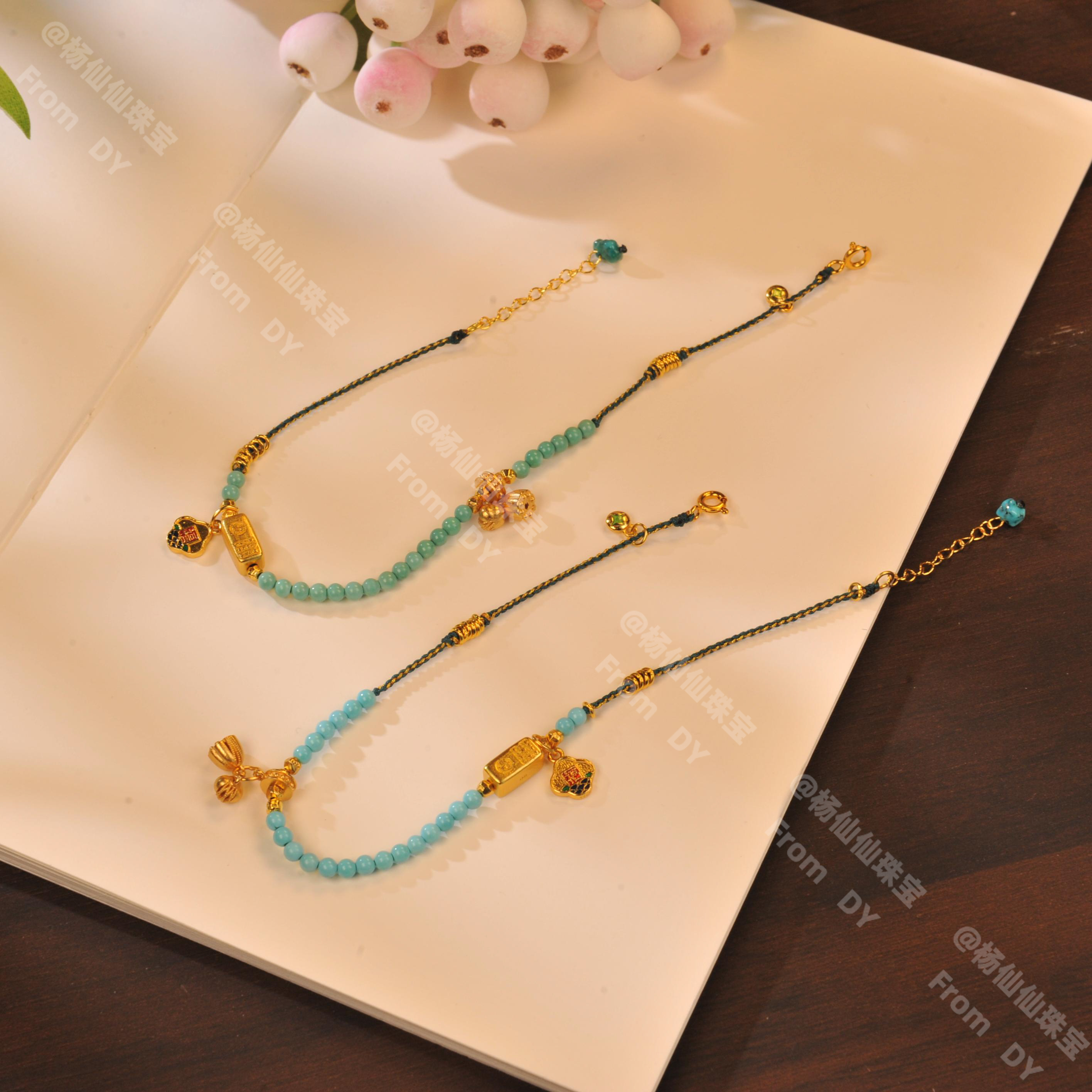 925银银制品 银扣子多宝脚链-多样性发其一-X2096自发