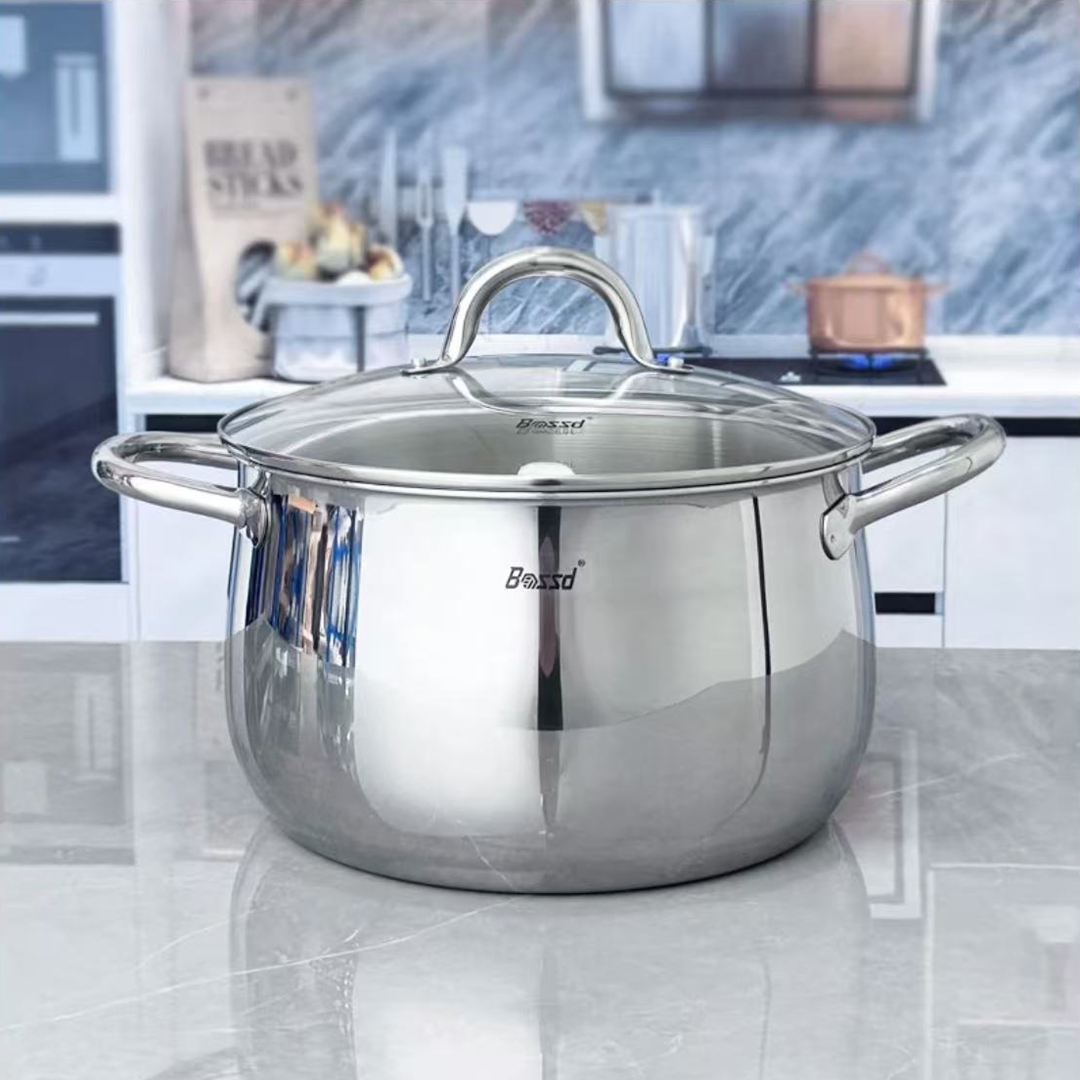 18/10不锈钢高端加厚五层钢一体胀型汤锅