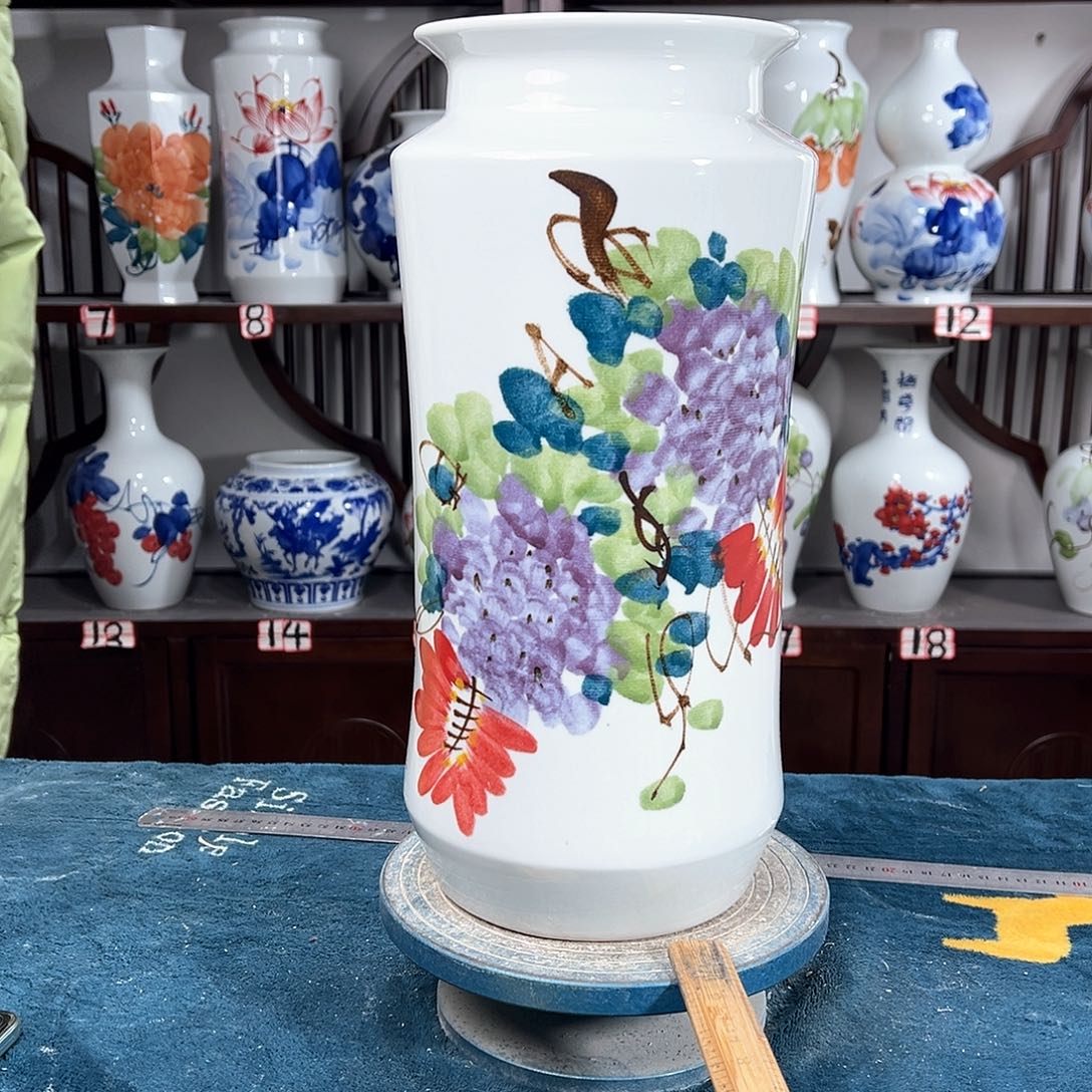 摆件景德镇陶瓷书紫藤