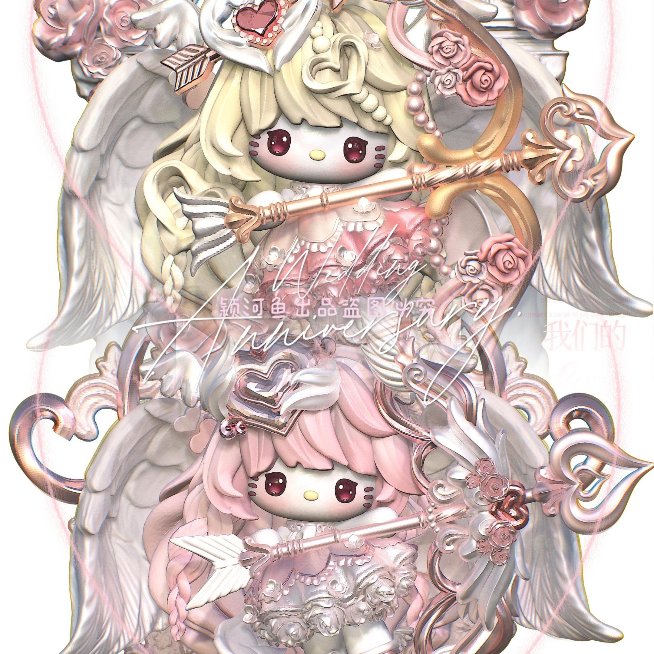 【独家爱神Kitty背卡3D】异形背卡卡背卡纸打包材料