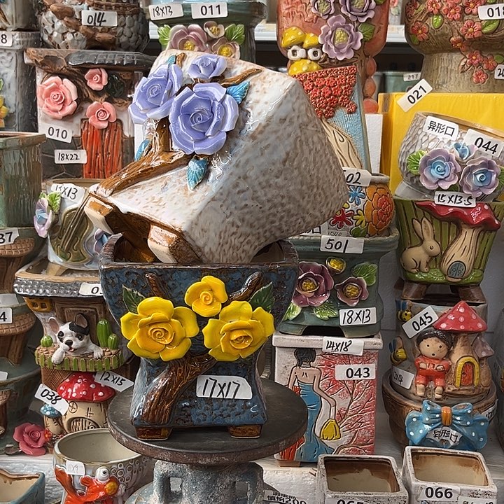 粗陶材质多肉花盆