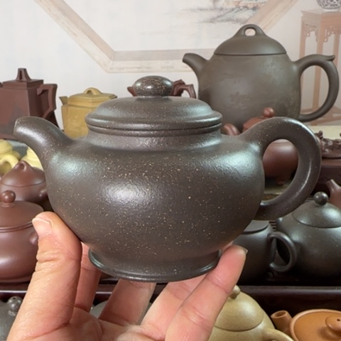 紫砂茶壶梨皮天青250cc