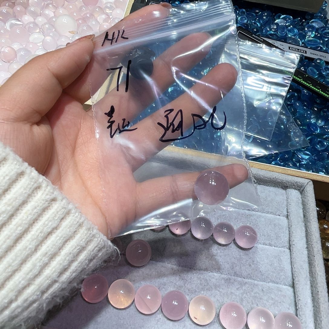 水晶珠宝半成品未镶嵌通孔/不退不换