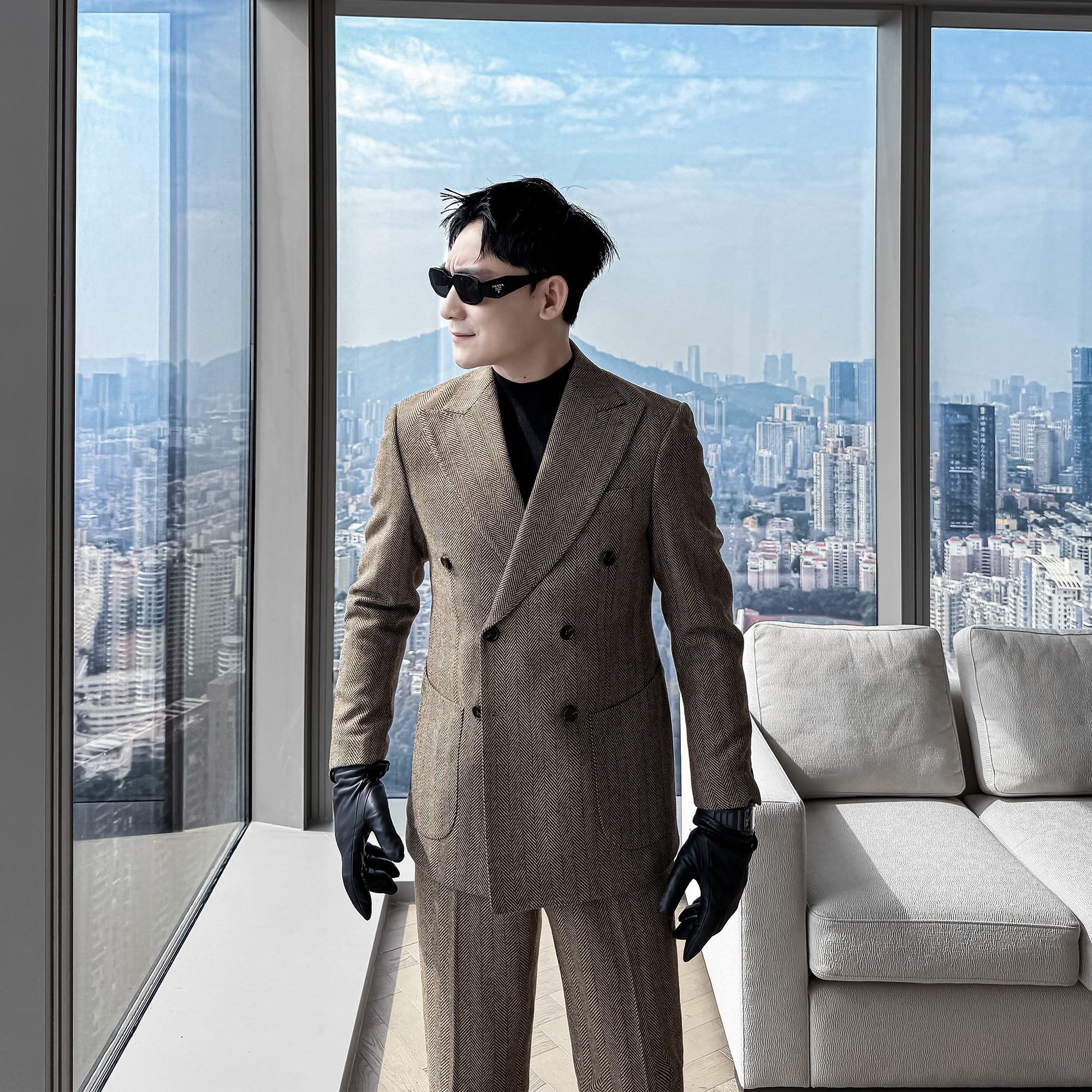 【DAIOETHAN】【柏林苏黎世州】冬季英伦风双排戗驳领西服套装