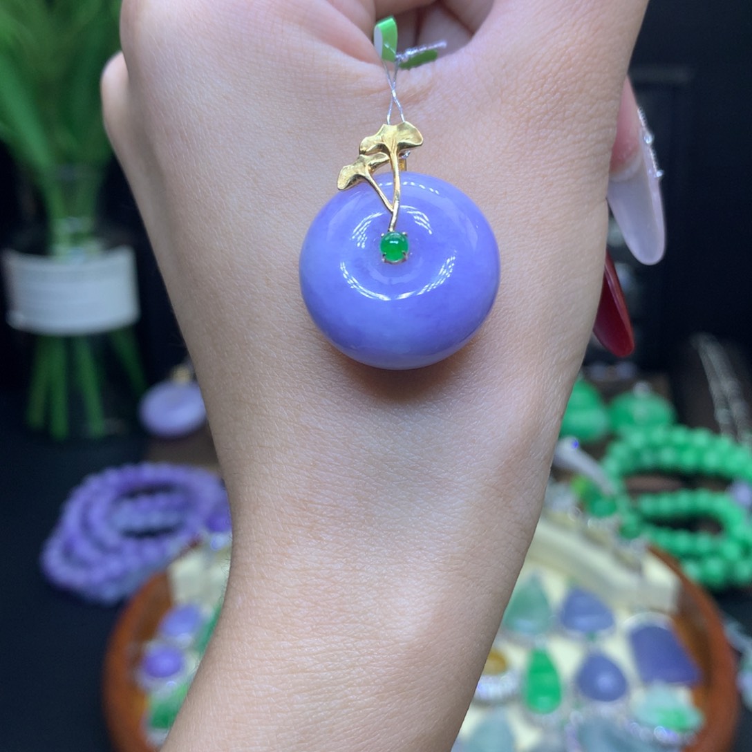 翡翠颈饰18K金镶嵌天然