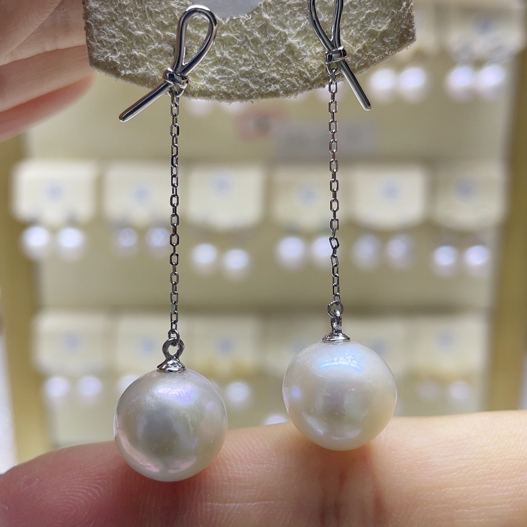 淡水珍珠耳饰银S925镶嵌