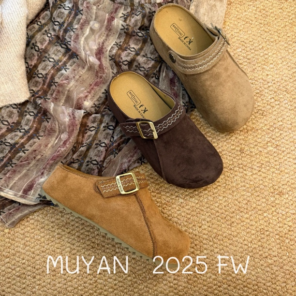 MY—内增高5厘米两穿编织卡皮巴拉百搭厚底勃肯拖鞋2025秋季包头拖