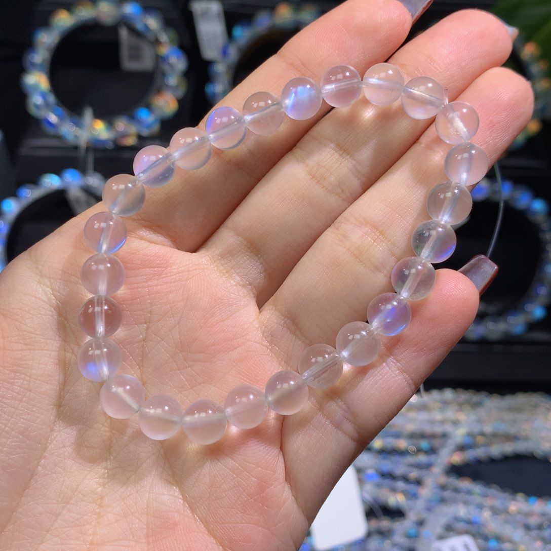 月光石手串未镶嵌11斯里兰卡蓝月光手串7.2mm