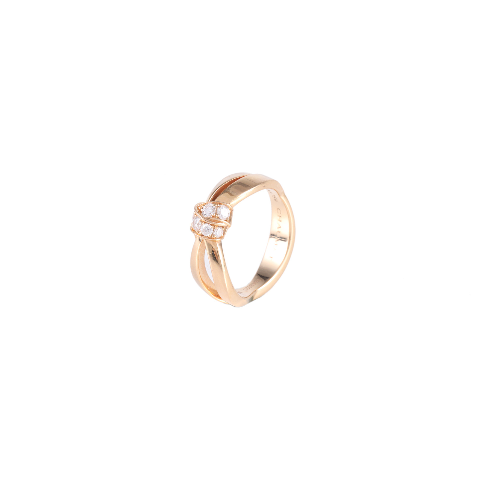 99新 Chaumet/尚美 小花柳 18K玫瑰金SÉDUCTION 结·缘 纽带 戒指