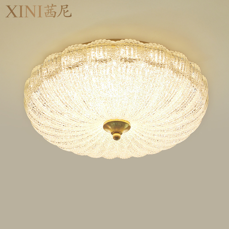 法式水晶吸顶灯美式轻奢卧室吸顶灯简约时尚房间灯入户过道灯饰