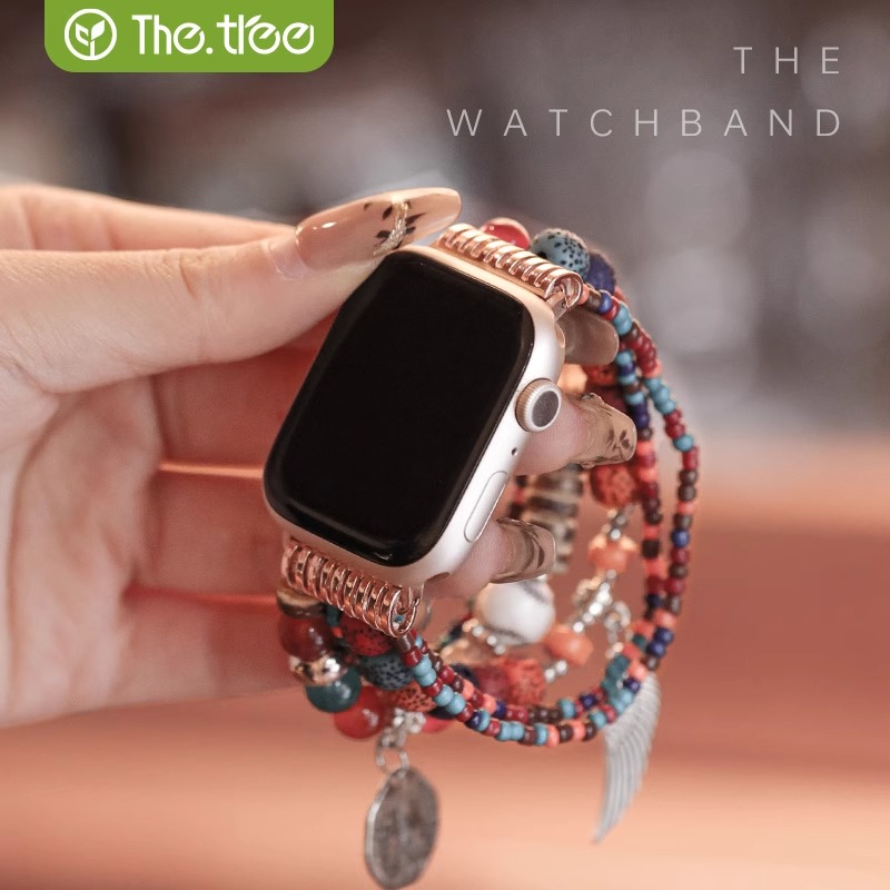 thetree适用苹果S10手表iwatch10手链applewatch9珠表带波西米亚