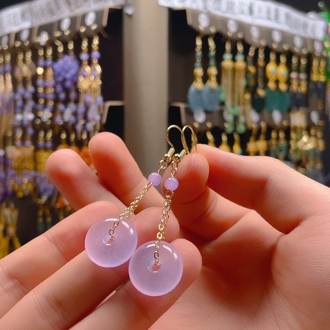 玛瑙/玉髓耳饰合金