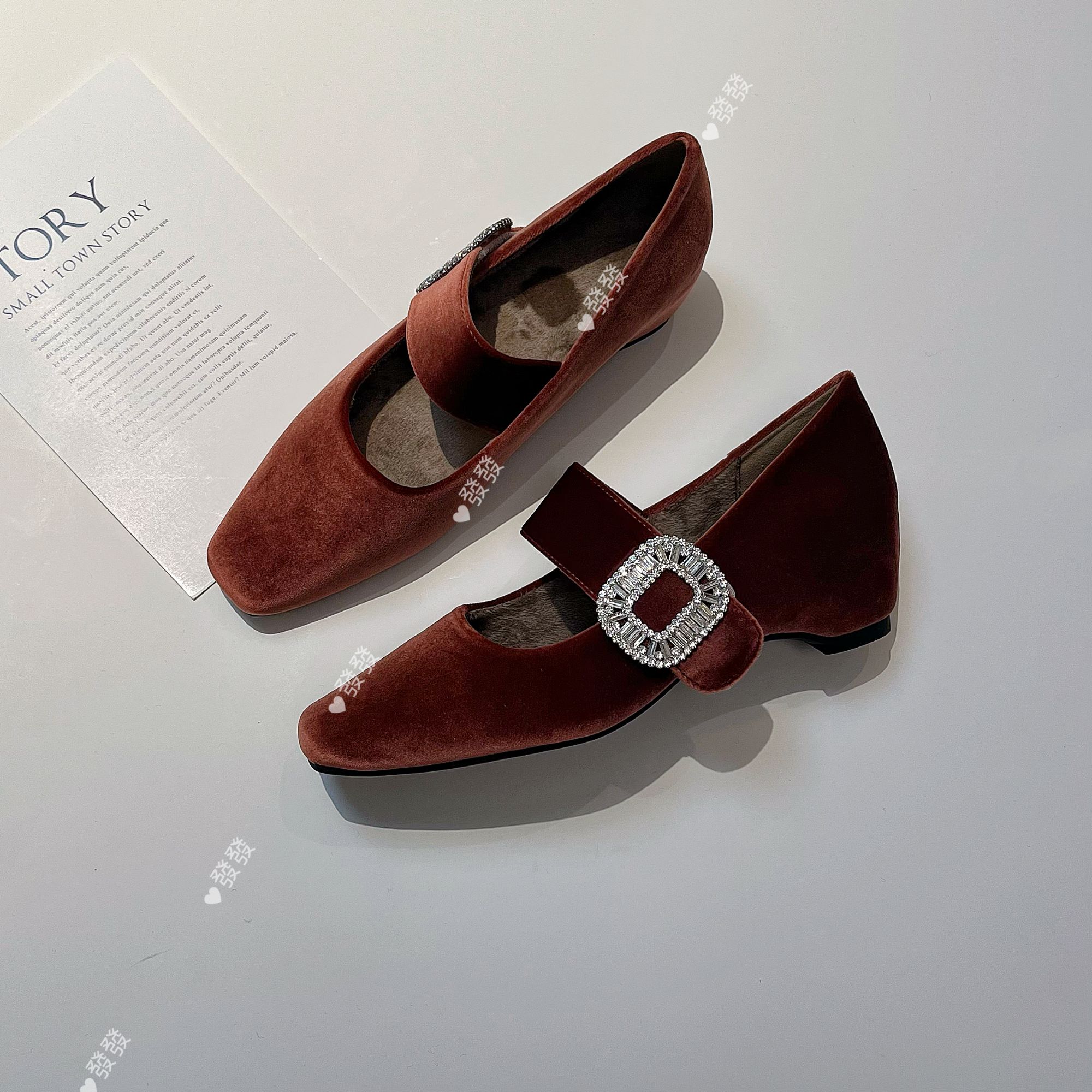 【开心】5.5CM单鞋2026早春款一字带气质百搭甜美方头浅口玛丽珍