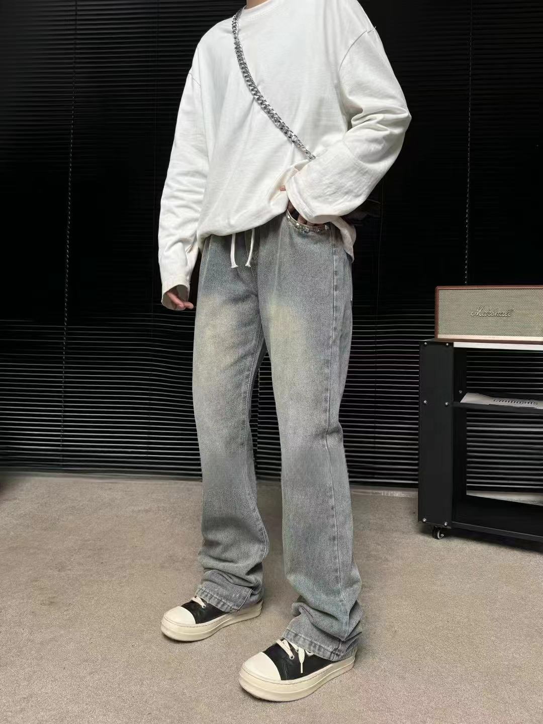 裤子长裤水洗无弹力秋季百搭秋冬牛仔裤高街