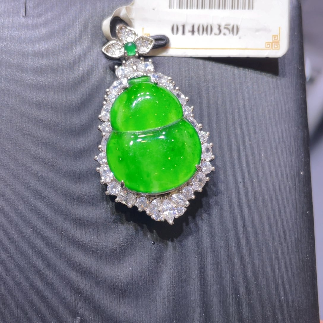 翡翠银S925镶嵌颈饰吊坠