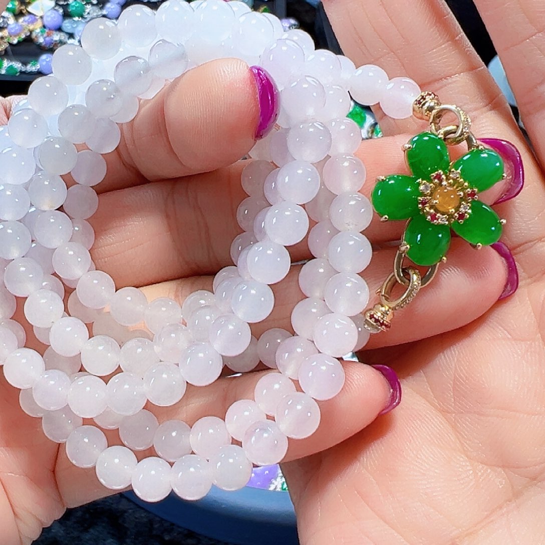 翡翠颈饰18K金镶嵌签收后24鉴赏期