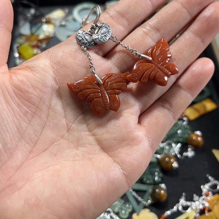 岫玉耳饰未镶嵌耳饰