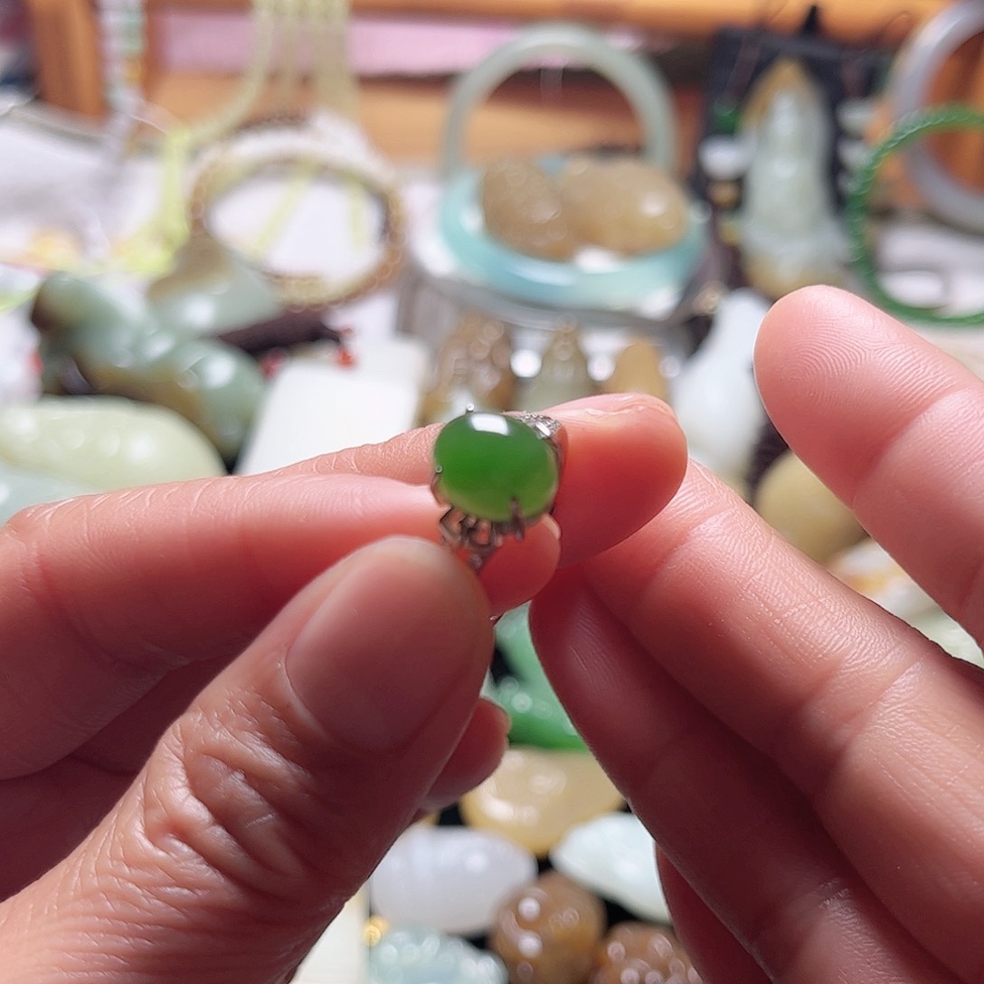 和田玉颈饰银S925镶嵌