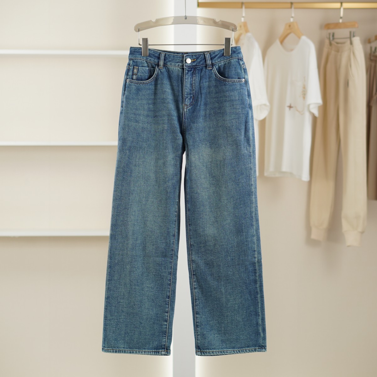 麦迪尚品 5042752 春秋时尚牛仔直筒裤品牌撤柜女装折扣