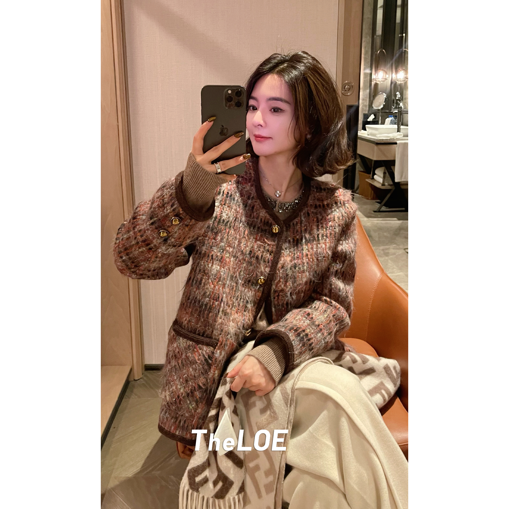 TheLOE/【糖彩超美羊毛鹅绒小香外套】圆领小香鹅绒服#10.07Y-G6600