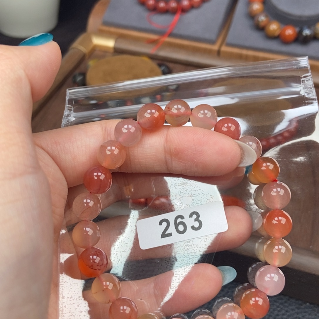 南红玛瑙未镶嵌手链卡8.4