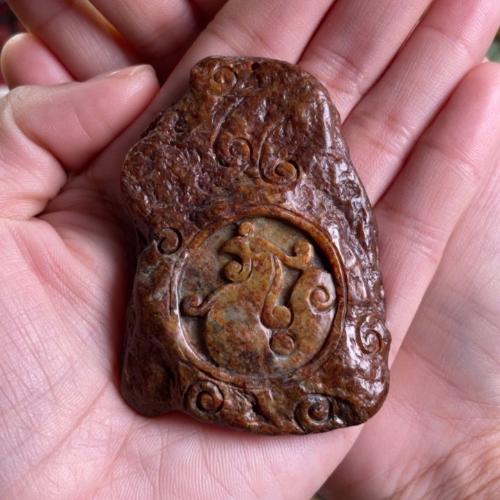 岫岩河磨玉（透闪石质玉）手把件未镶嵌羊***哥