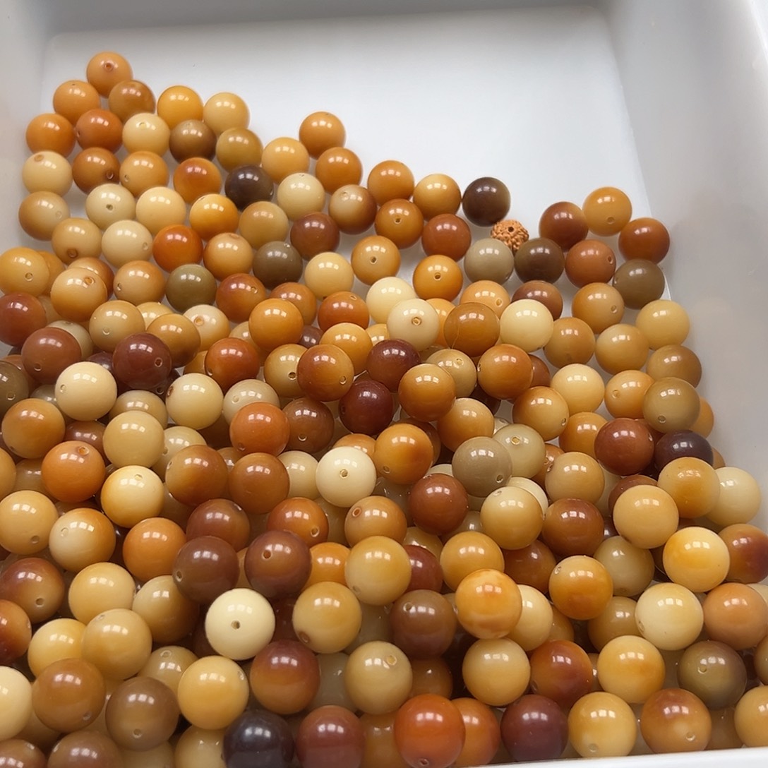 小***福菩提根/象牙果手串微瑕非料圆360颗左右