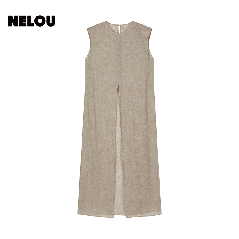NELOU冷月罩衫 夏季新款设计感裙子罩衫知性风衣服