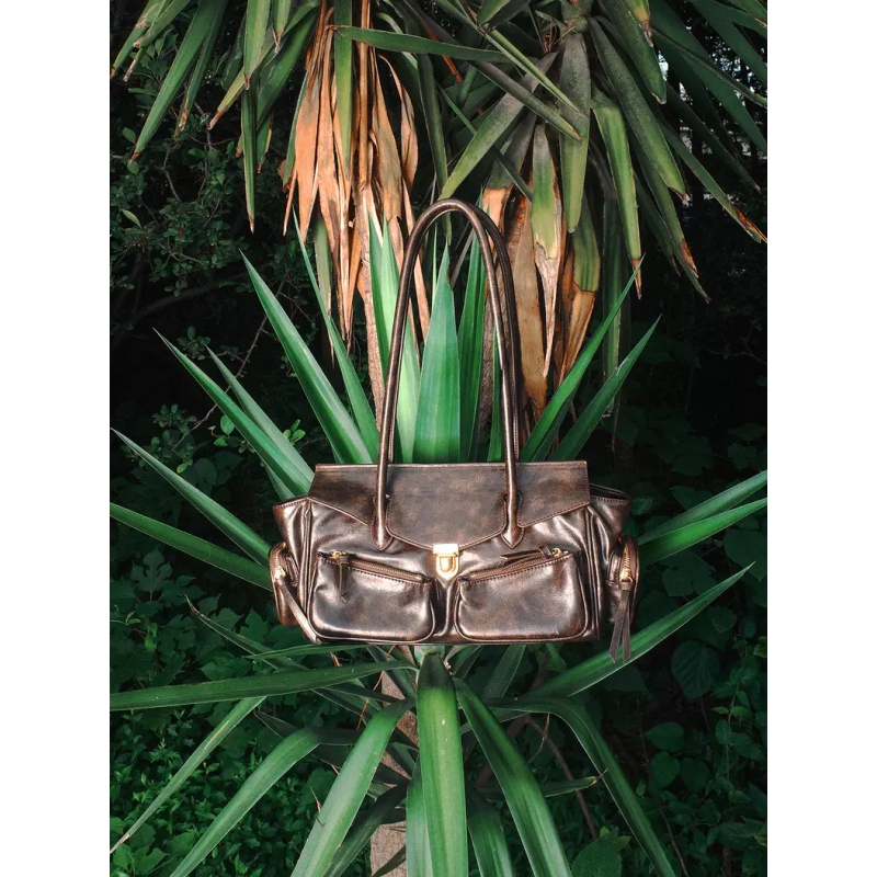 FROM ARACHNID小众设计师高级感油蜡皮长柄机车包