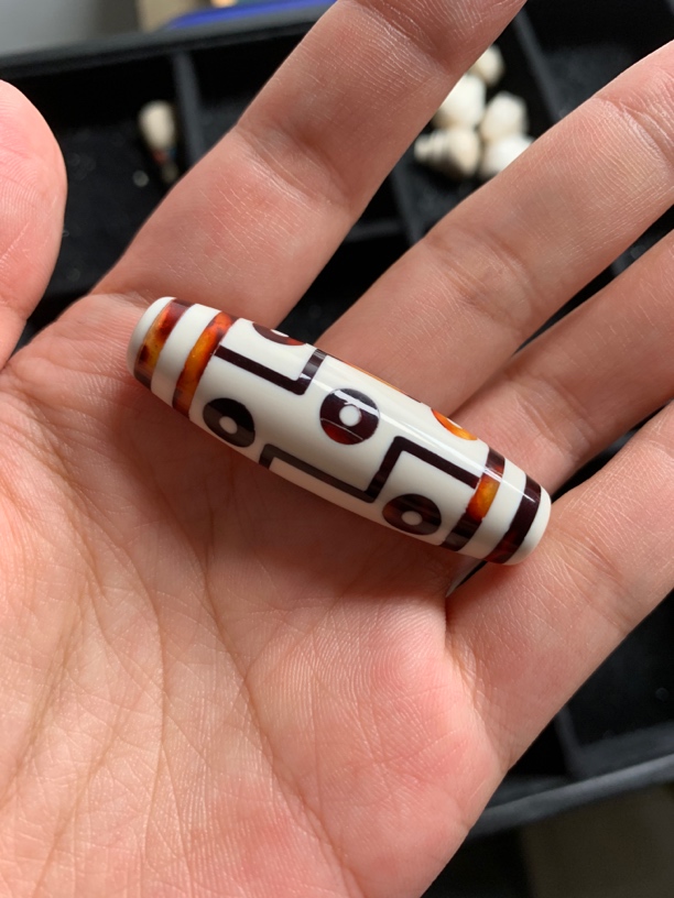 天然保真猛犸牙九眼天珠