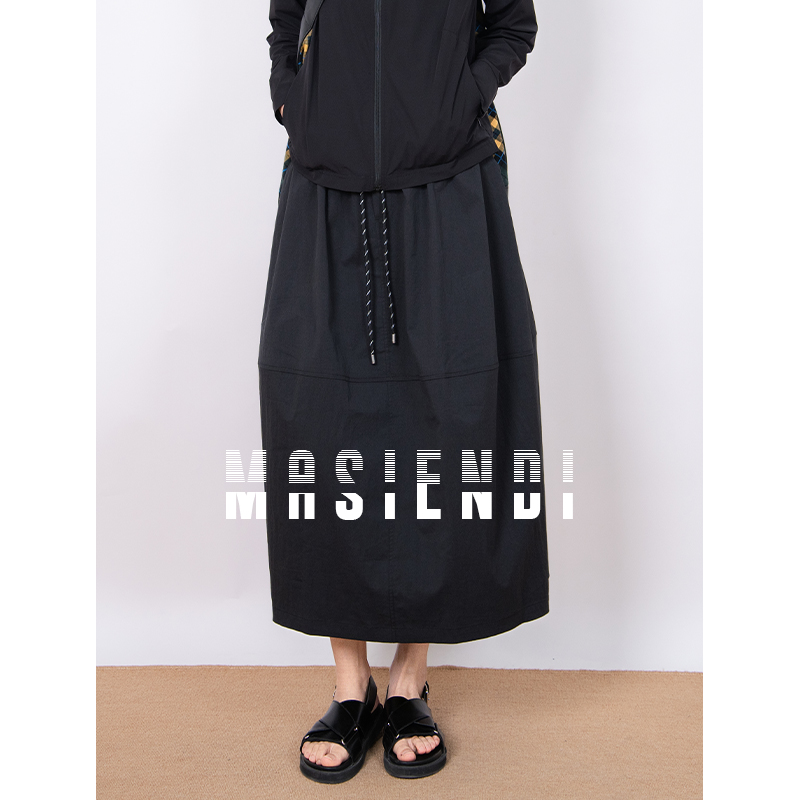 玛丝恩迪MASIENDI/夏季工装高腰显瘦休闲百搭气质中长裙23287