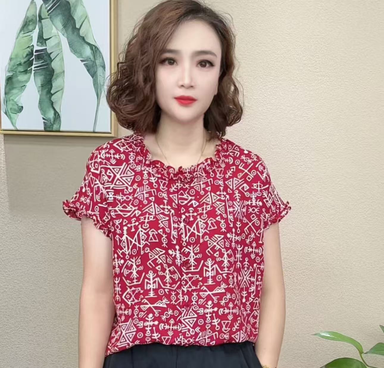 2025夏季新款时尚洋气百搭减龄气质女短袖T恤上衣#56885585