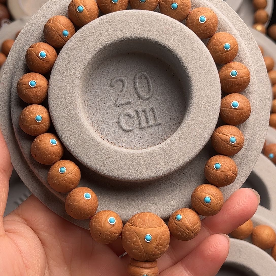 平***方凤眼菩提手串12镶嵌款