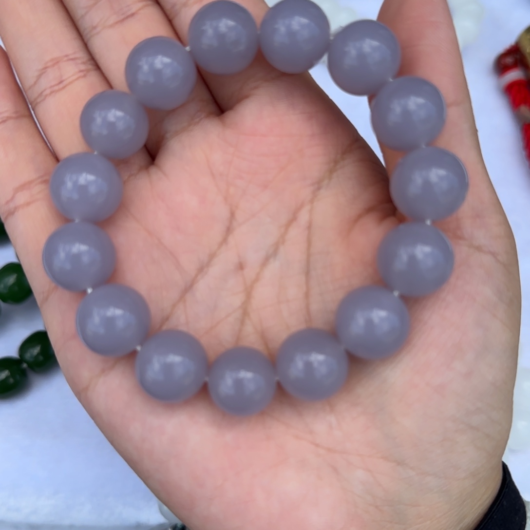 玉开**子卡14烟紫手串高端大气