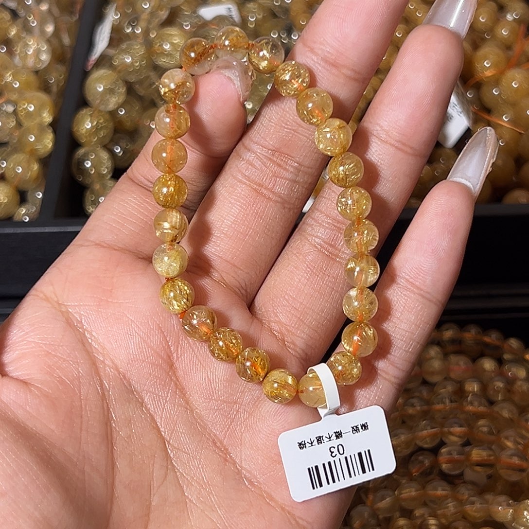 手链发晶未镶嵌天然金发晶03