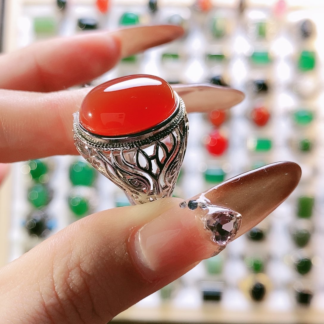 玛瑙/玉髓戒指未镶嵌迷****℉