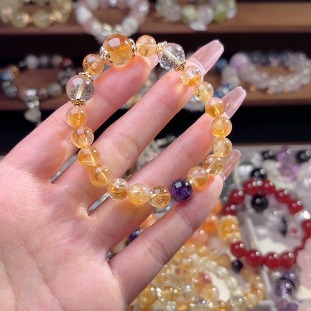 烟晶手链银S925镶嵌寨****?手串