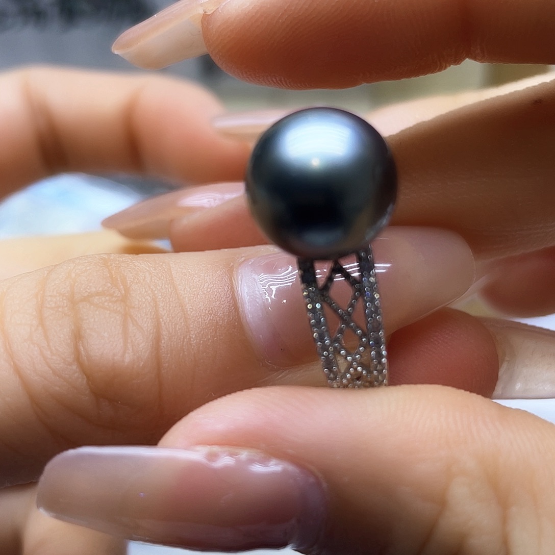 海水珍珠戒指银S925镶嵌