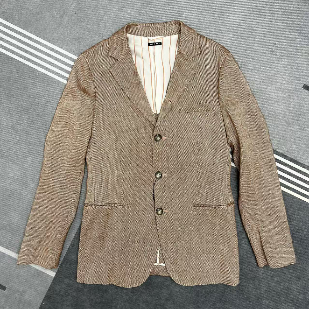 未使用 GIORGIO ARMANI/阿玛尼 亚麻羊毛西装西服上装修身时尚