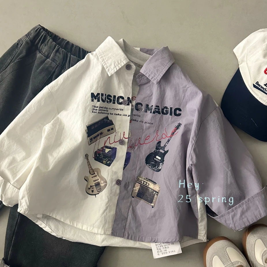 男童衬衣春季上衣长袖衬衫帅气潮流男孩宝宝外套童装春季儿童春装