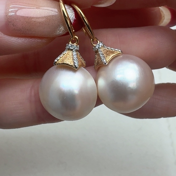 拼合珍珠（马贝珠）耳饰银S925镶嵌