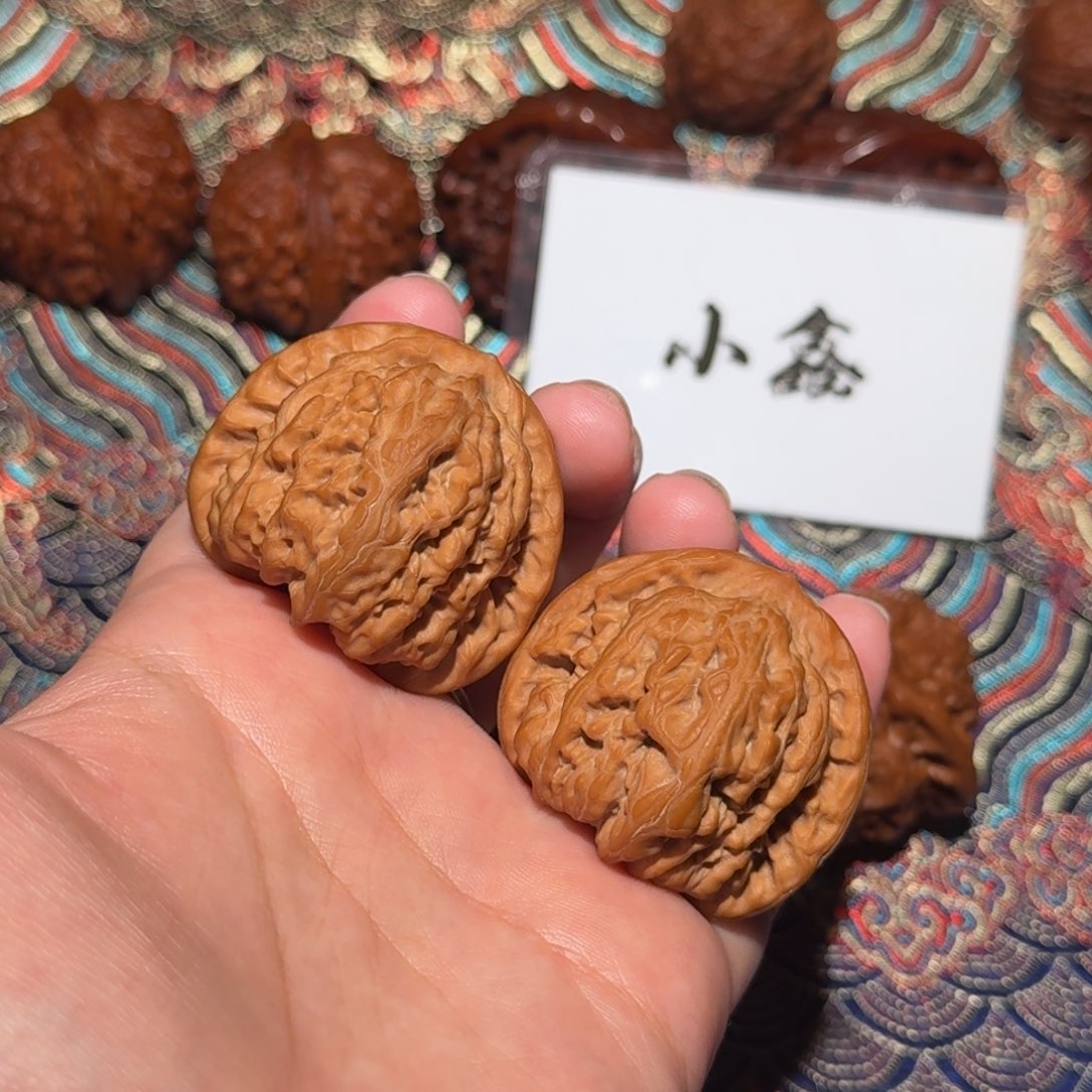 把件核桃098号42平谷九龙文玩核桃