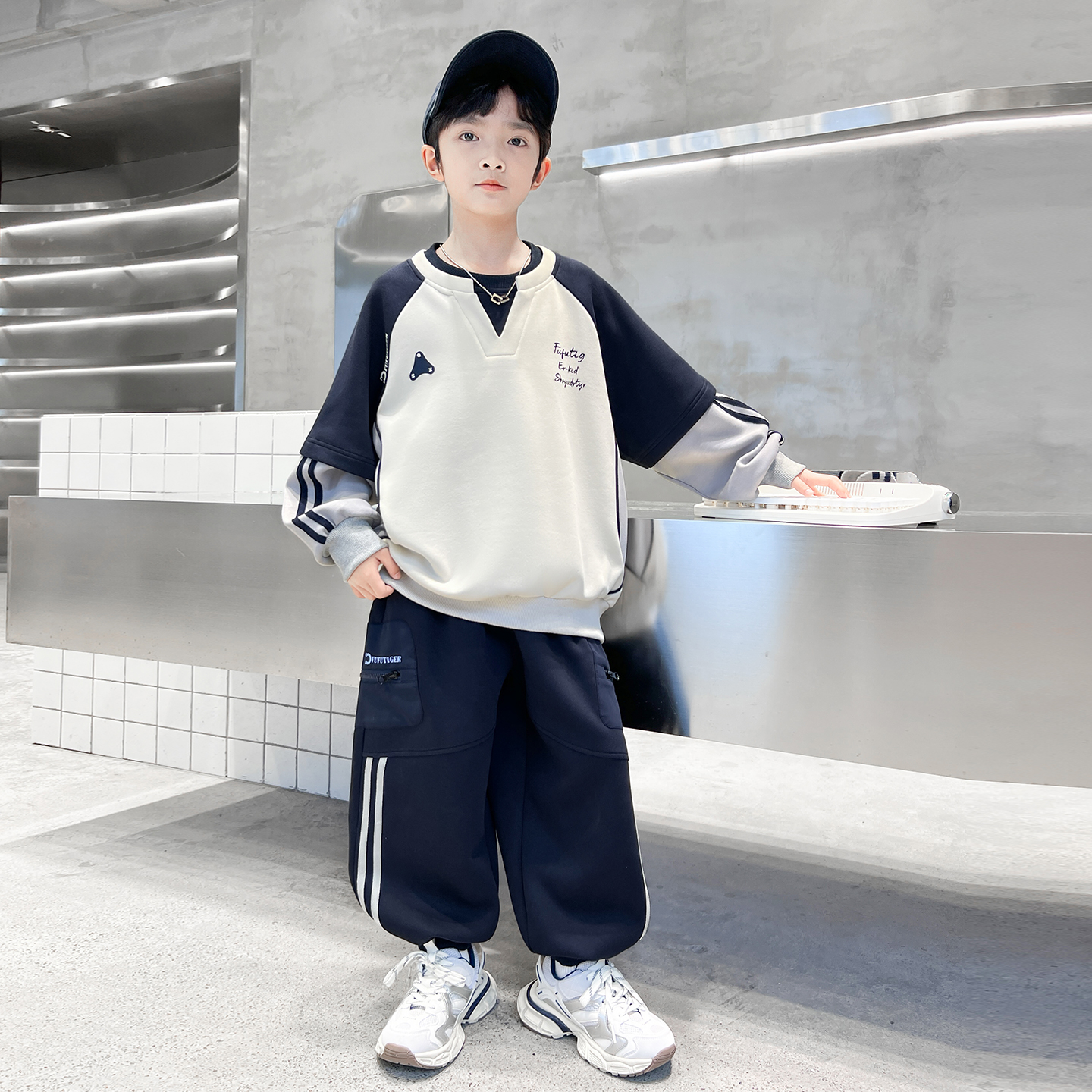 儿童装男童秋装卫衣套装2025新款中大童春秋季运动两件套男孩痞帅
