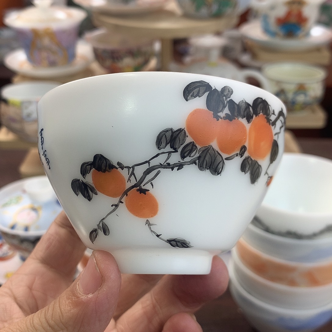 高冰自生釉手绘主人杯