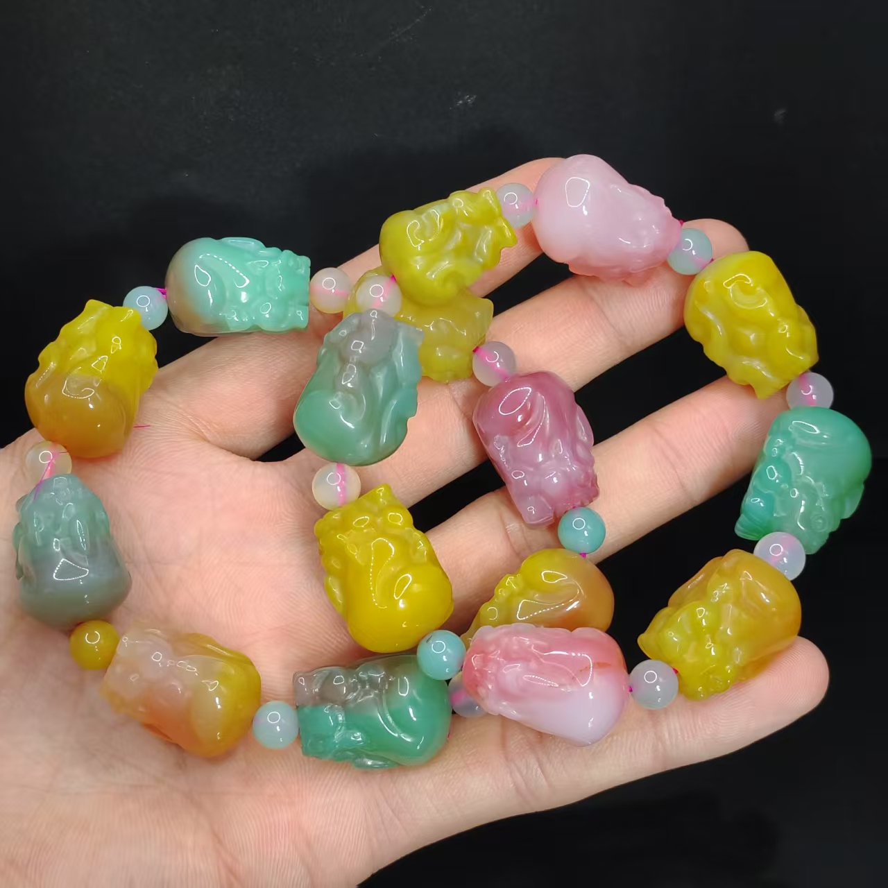 【龙龙严选】盐源貔貅单圈手串X14【多样性发其一】约15mm